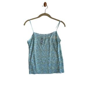 Natori women’s lace blue and yellow floral, camisole size medium